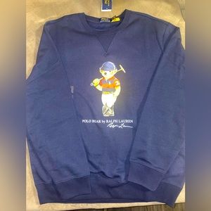 🧸Mens Polo crewneck sweatshirt with Classic Polo Bear logo. Size XL